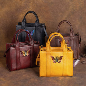 Women Vintage Butterfly Leather Handmade Cowhide Bags