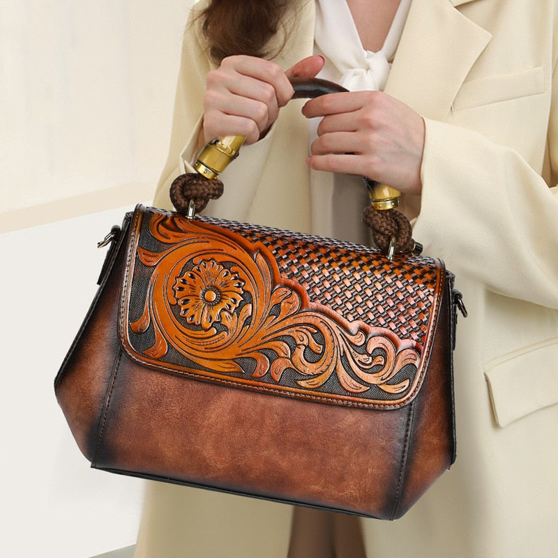 Women Retro Leather Crossbody Handbags