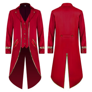 Men Gothic Steampunk Trench Vintage Medieval Victorian Costume