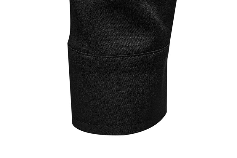 Men Embroidered Long Sleeve Slim Casual Shirt