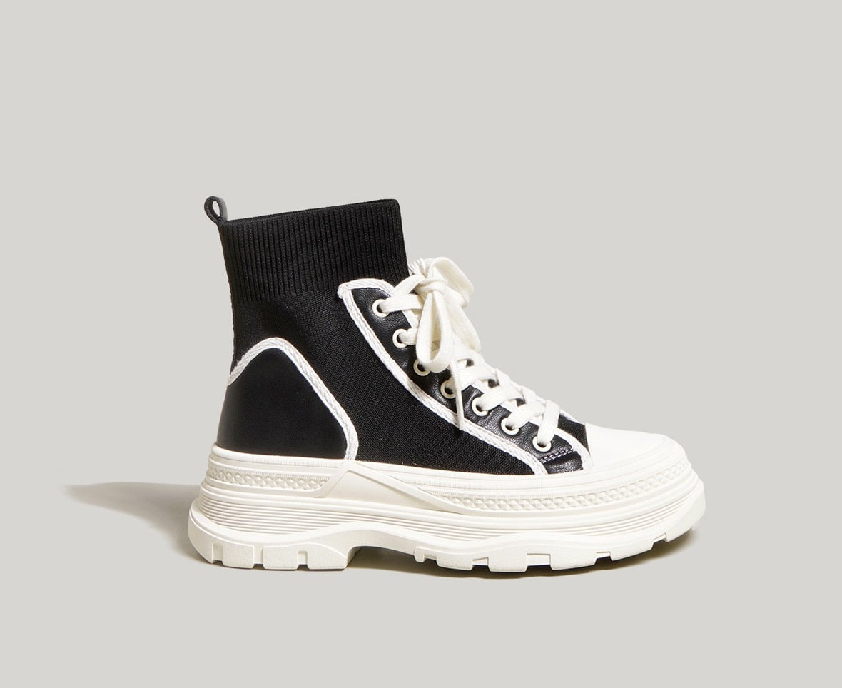 Women Stretch Fabric College Ankle Boots
