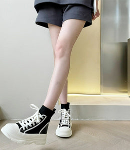 Women Stretch Fabric College Ankle Boots
