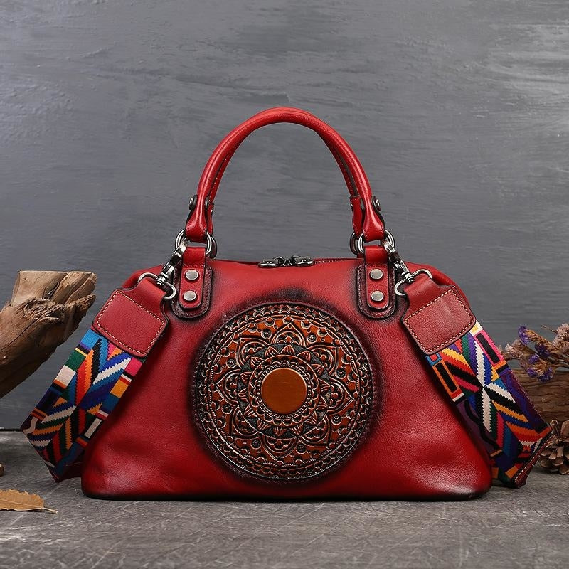 Women Retro Handmade Bohemian Genuine Leather Bags