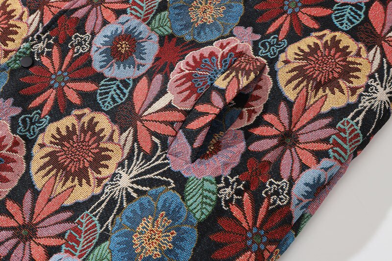 Unisex Hip Hop Vintage Floral Harajuku Loose Shirt Coats