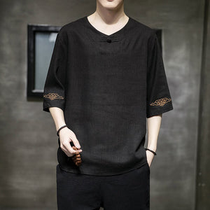 Men Embroidery Traditional Harajuku T-Shirt