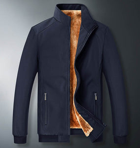 Men Winter Fleece Jackets Thicken Warm Varsity Coat