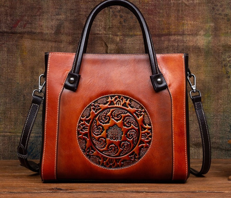 Women Retro Genuine Leather Handmade Shoulder Bag