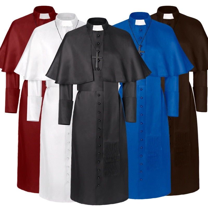 Medieval Priest Costume Robe Clergy Cassock