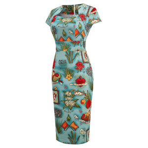 Women Floral Polka Dot Cotton Vintage Retro Dresses