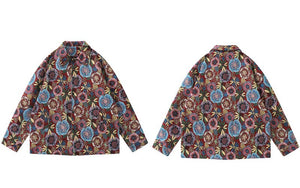 Unisex Hip Hop Vintage Floral Harajuku Loose Shirt Coats