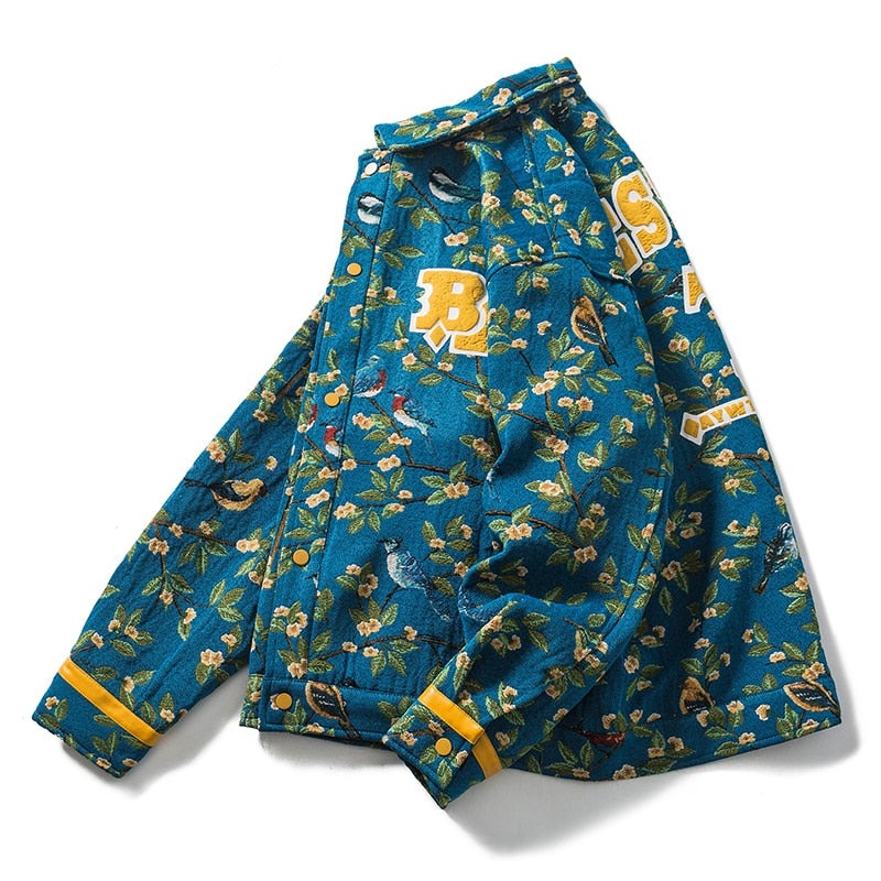 Men Cargo Hip Hop Embroidery Harajuku Casual Coats