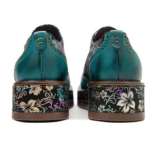 Women Retro Floral Handmade Leather Shoes