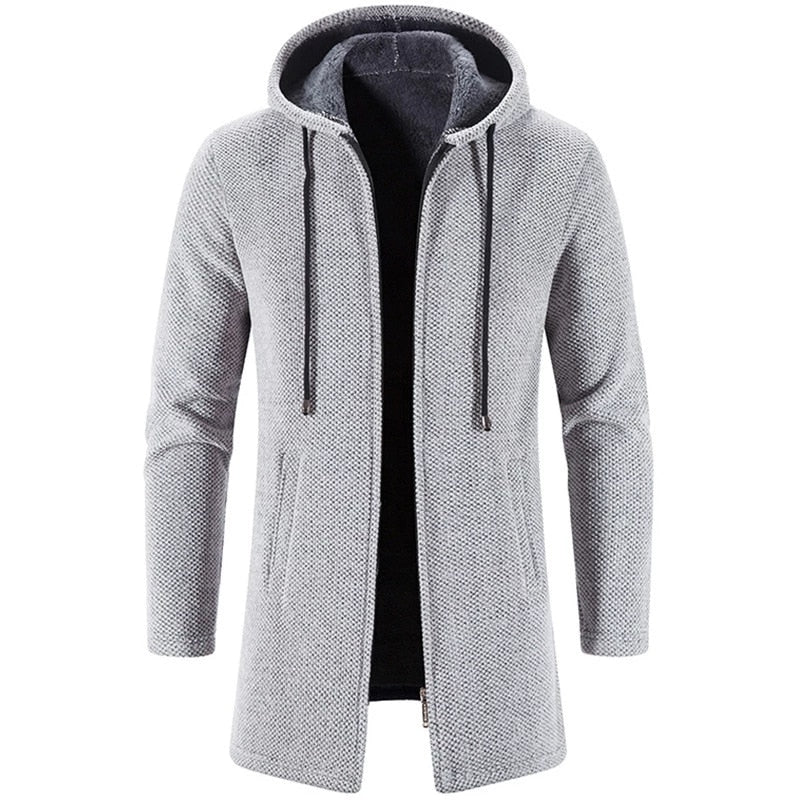 Men Cashmere Cardigan Chenille Outer Windbreaker Coat