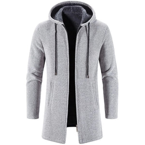 Men Cashmere Cardigan Chenille Outer Windbreaker Coat