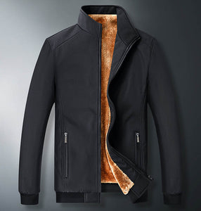 Men Winter Fleece Jackets Thicken Warm Varsity Coat