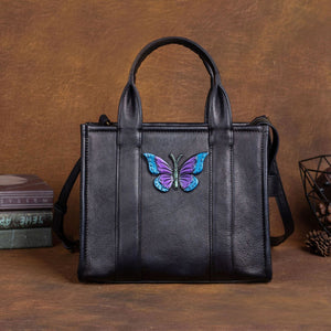Women Vintage Butterfly Leather Handmade Cowhide Bags