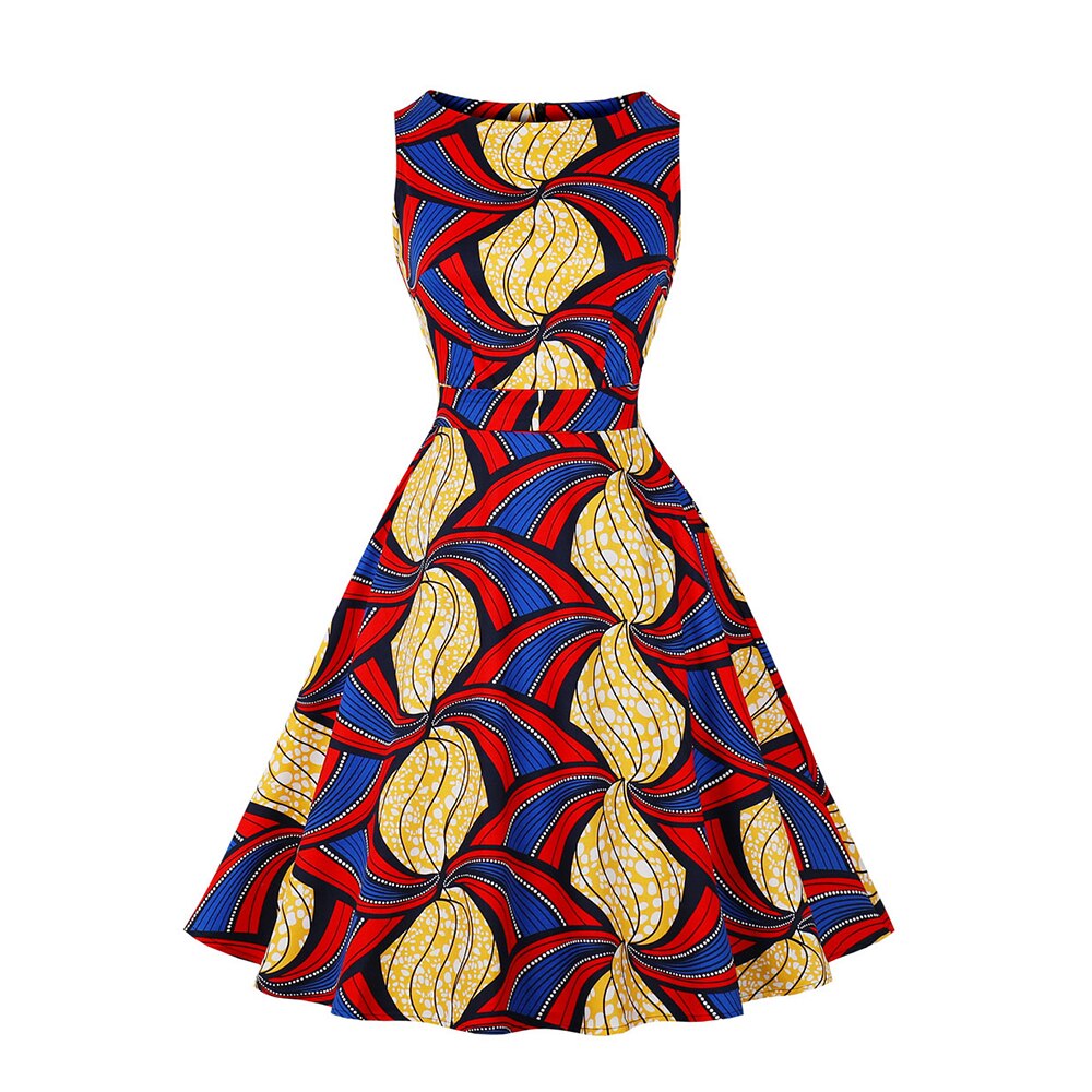 Women Sleeveless Retro Vintage Dress