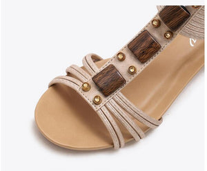 Women Casual Summer Wedge Shoe Mid Heeled Sandals
