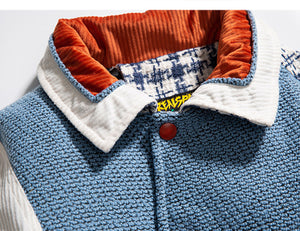 Unisex Hip Hop Baseball Contrast Stitching Jacket