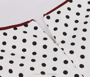Women Retro A Line Robe Dots Vintage Dress