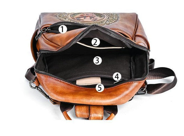 Women Retro Cowhide Handmade Genuine Leather Bag