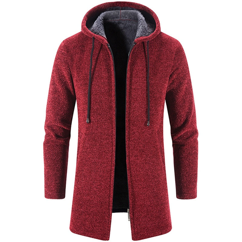 Men Cashmere Cardigan Chenille Outer Windbreaker Coat