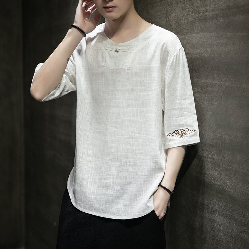 Men Embroidery Traditional Harajuku T-Shirt