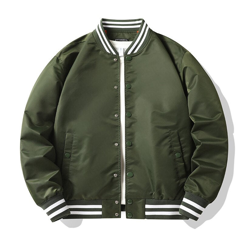 Men Cotton Casual Pilot Bomber Baseball Loose Jacket