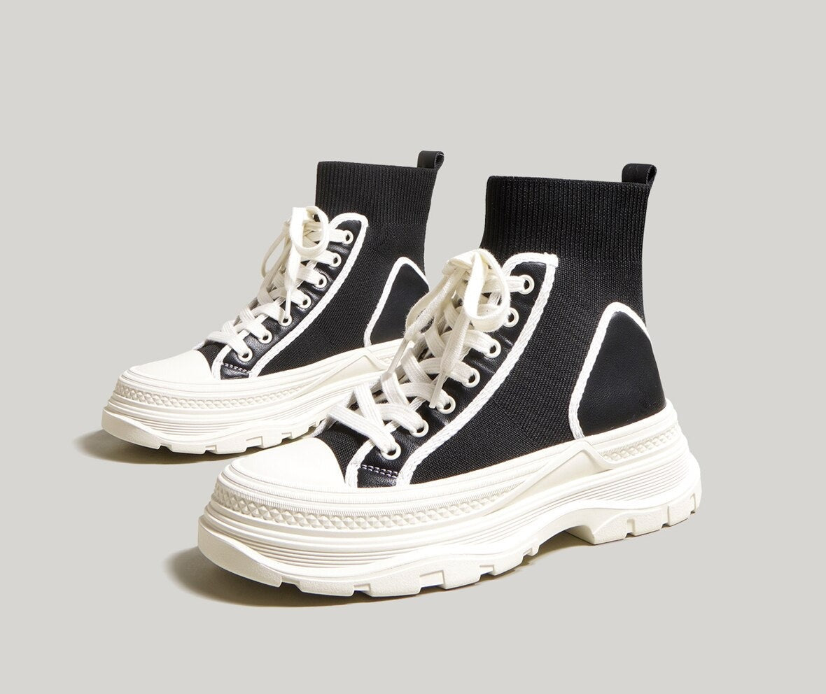 Women Stretch Fabric College Ankle Boots