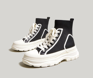 Women Stretch Fabric College Ankle Boots