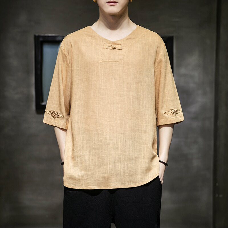 Men Embroidery Traditional Harajuku T-Shirt