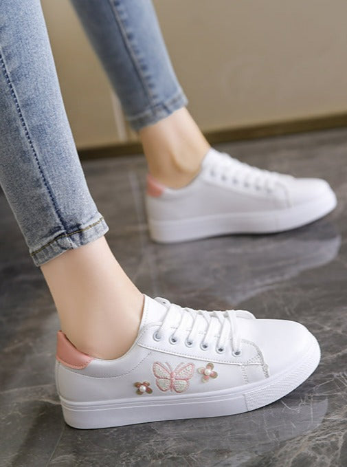 Women Vulcanized Sneakers Lace Up Casual Shoes