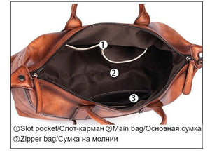 Women Vintage Genuine Cowhide Leather Dumpling Bag