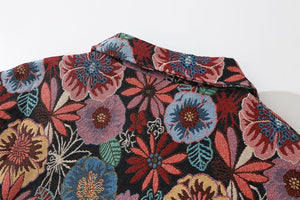 Unisex Hip Hop Vintage Floral Harajuku Loose Shirt Coats