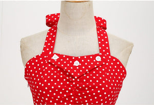 Women Polka Dots Retro Pin Up Halter Vintage Dress