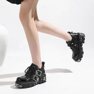 Unisex Vintage Metal Niche Design Rock Leather Retro Boots