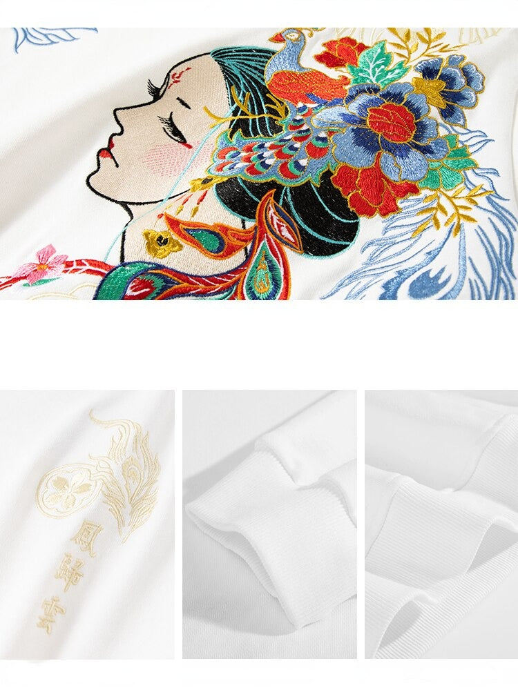 Unisex Harajuku Vintage Embroidery Hoodies