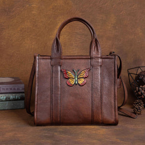 Women Vintage Butterfly Leather Handmade Cowhide Bags