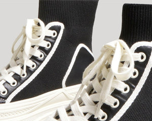 Women Stretch Fabric College Ankle Boots