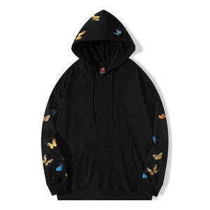 Unisex Vintage Embroidery Butterfly Hoodies