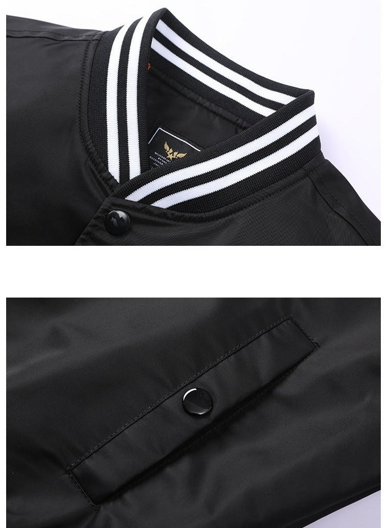 Men Cotton Casual Pilot Bomber Baseball Loose Jacket