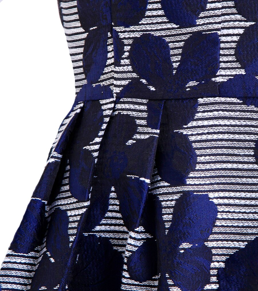 Women Floral Sleeveless Vestidos Jacquard Maxi Dress
