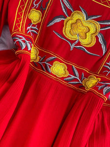 Women Bohemian Retro Embroidery Dress