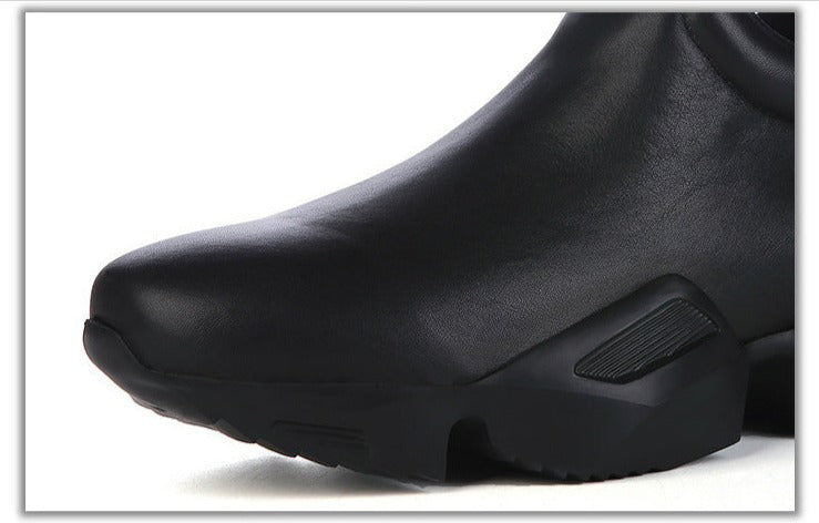 Men Leather Sports Thick Slip-On Bottom Shoes