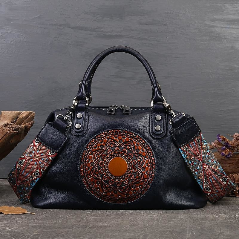 Women Retro Handmade Bohemian Genuine Leather Bags