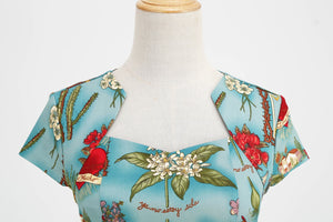 Women Floral Polka Dot Cotton Vintage Retro Dresses