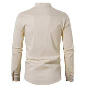 Men Long-Sleeved Stand-Up Collar Casual Yoga Shirts