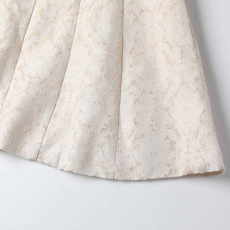 Women Runway Elegant Floral Boat Neck Slip Dress