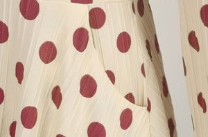 Women Vintage Bow Neck Polka Dot Elegant Midi Dress