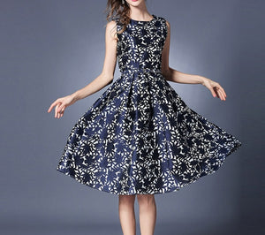 Women Sashes Rushed Slim Large Swing Dobby Vest Jacquard Dress